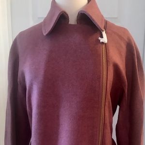 J.CREW BELTED ZIP TRENCH COAT IN WOOL . SIZE: 10.